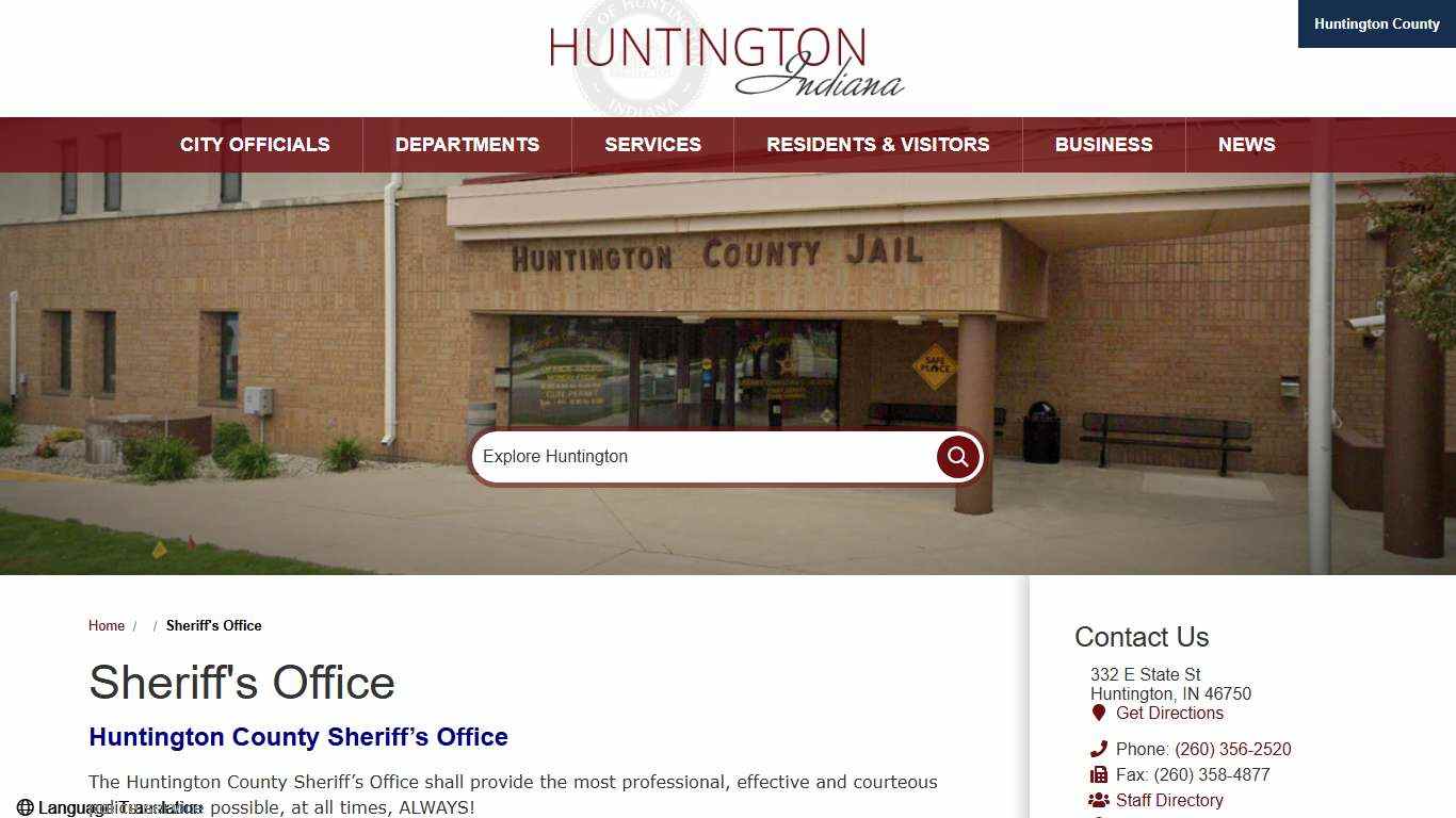 Sheriff's Office / City of Huntington, Indiana