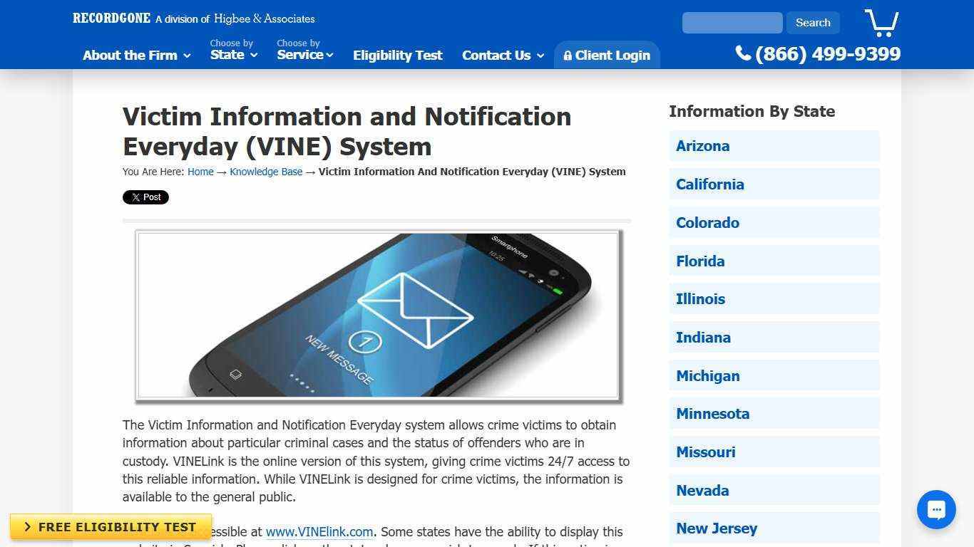 Victim Information and Notification Everyday (VINE) System
